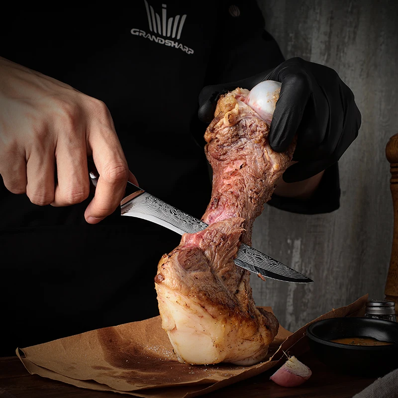 Профессиональный 67 слоев из дамасской нержавеющей стали кухонный нож шеф-повар для обвалки с красной деревянной ручкой Pakka