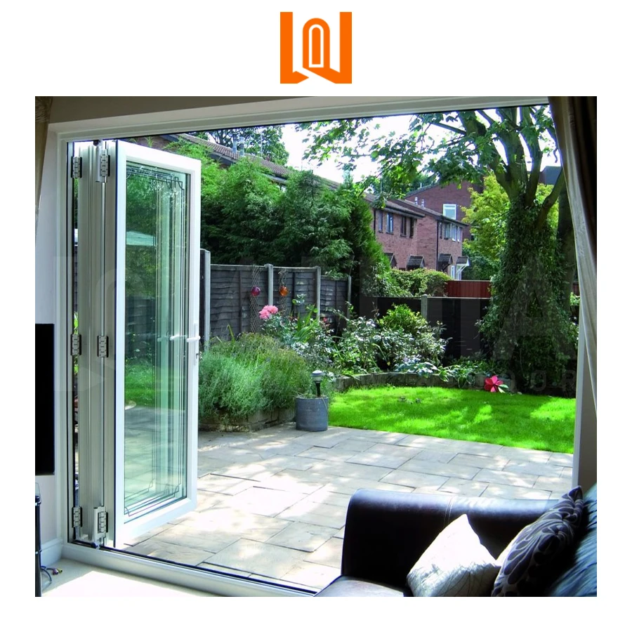 WANJIA Manufacturer Houses Soundproof Glass Doors Custom Outdoor Vinyl Accordion Door Folding PVC Door