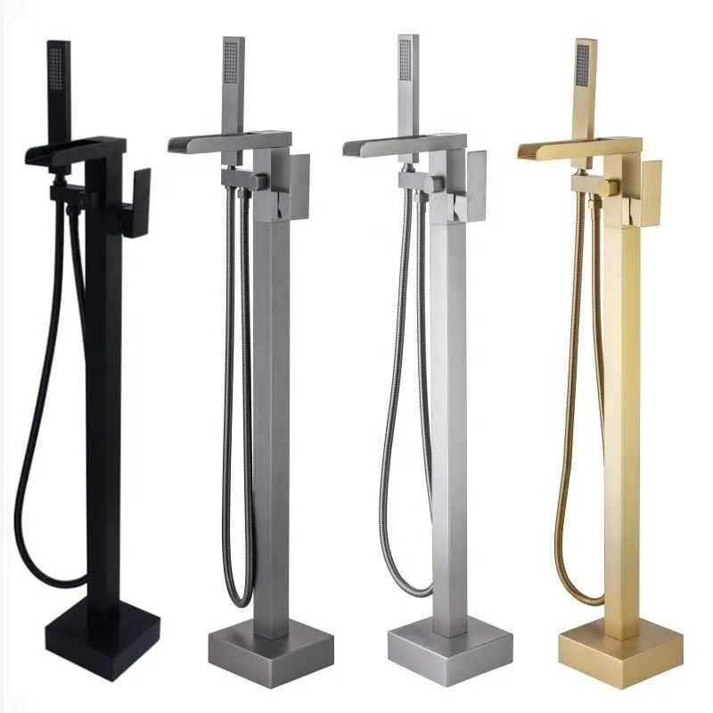 EOURU High Quality Brass body and 304 Stainless steel freestanding faucet Bathroom Shower Bathtub Mixer faucet