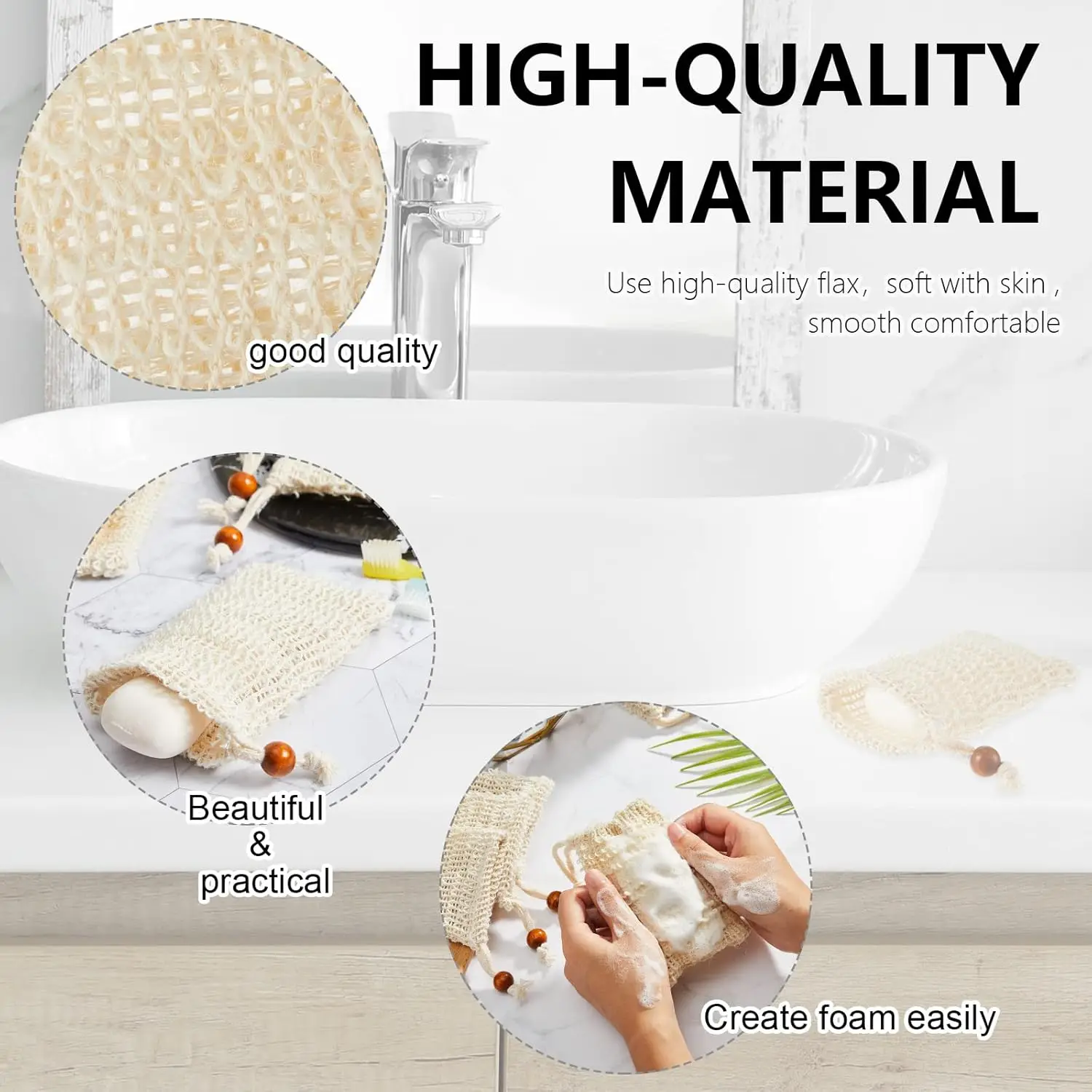 Hot Selling Natural Cotton Soap Mesh bag Drawstring Soap Saver net bag