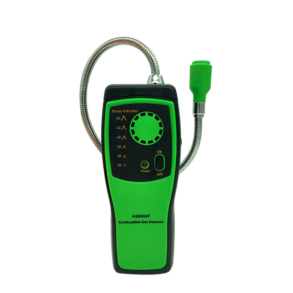 Portable combustible gas detector, semiconductor sensor, removable battery power supply, with alarm function