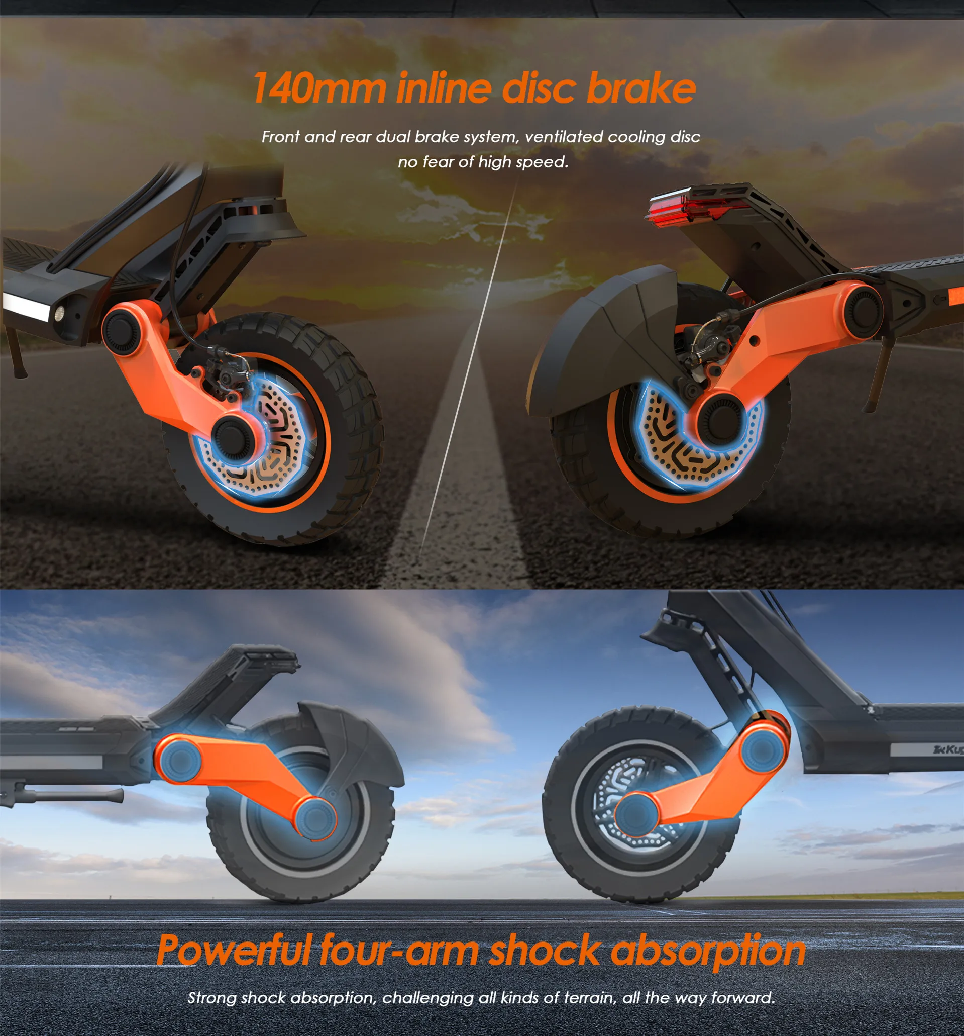 [ EU Stock ] KugooKirin G3 Adventurers Dream Electric Scooter 1200W rear motor 52V 18Ah Lithium battery touchable display