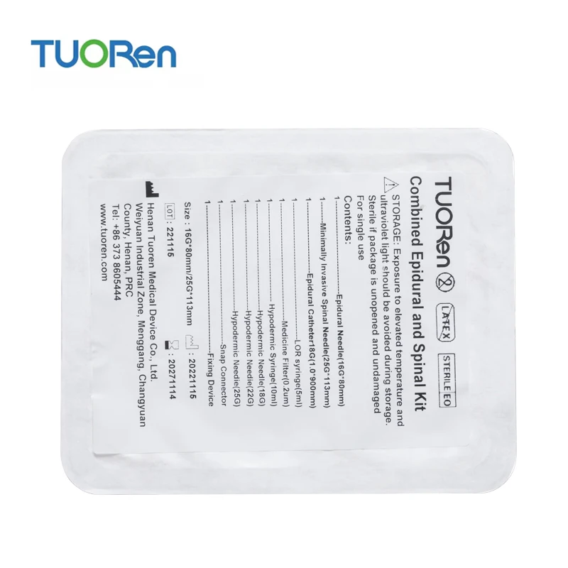 Medical Disposable Epidural and Spinal United Kit Combined Spinal Epidural Anesthesia Kit