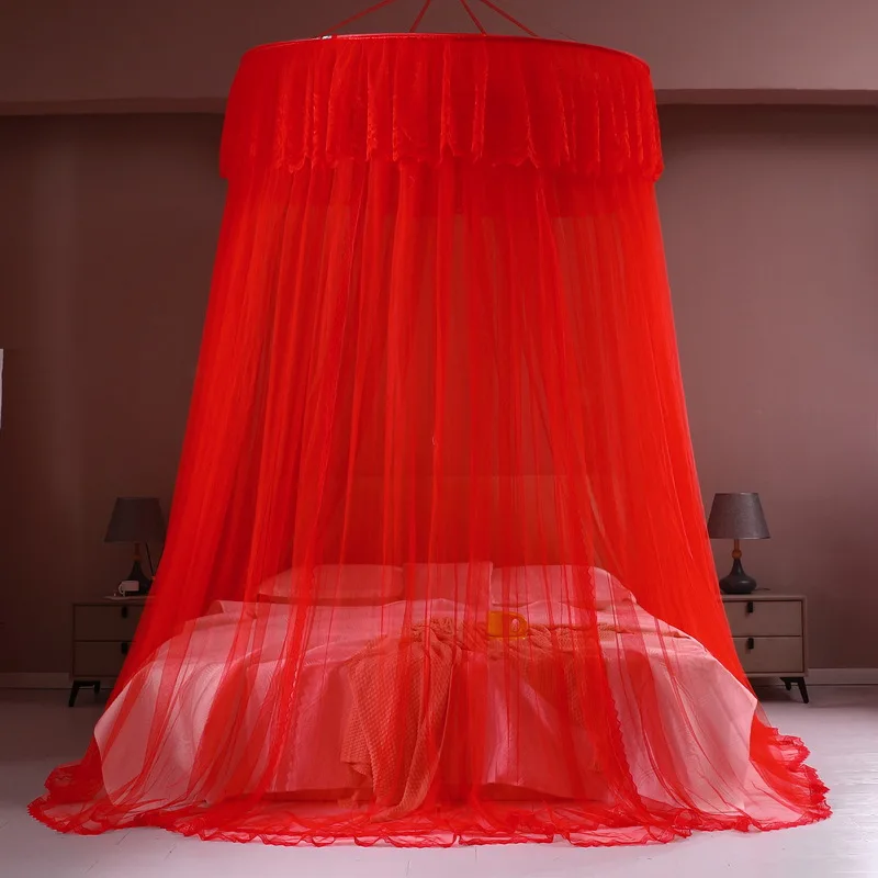New fashion dome mosquito ceiling princess bed folding elegant circular top mosquito net for bed