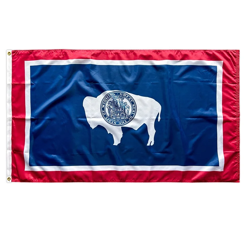 Cheap Price 3X5 Foot 90X150cm Polyester Printed Wyoming Flag With Brass Grommets