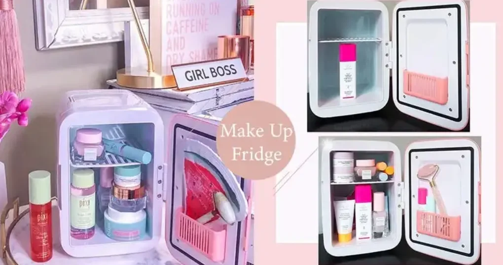 amazon hot selling 4L Mini fridge mini bar Portable Car Beauty Fridge Cosmetic cooler fridge with mirror glass