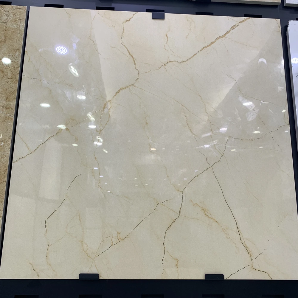 Glazed Ceramic Tiles And Marbles Porcelain Material Floors Tiles High Glossy Interior Floor Creta Beige Tiles 600x600
