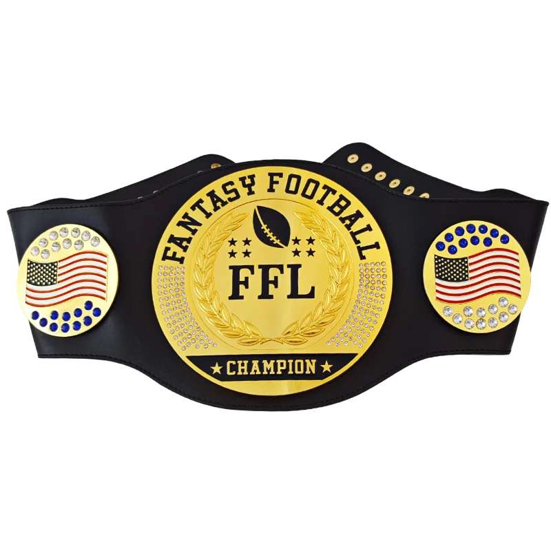 Professional Custom  Fantasy Football Championship Belt Heavyweight Gold Plated Young Size Wrestling Title Belt