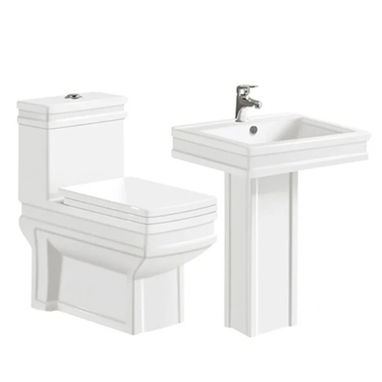 Bathroom wc set one piece toilet basin bidet