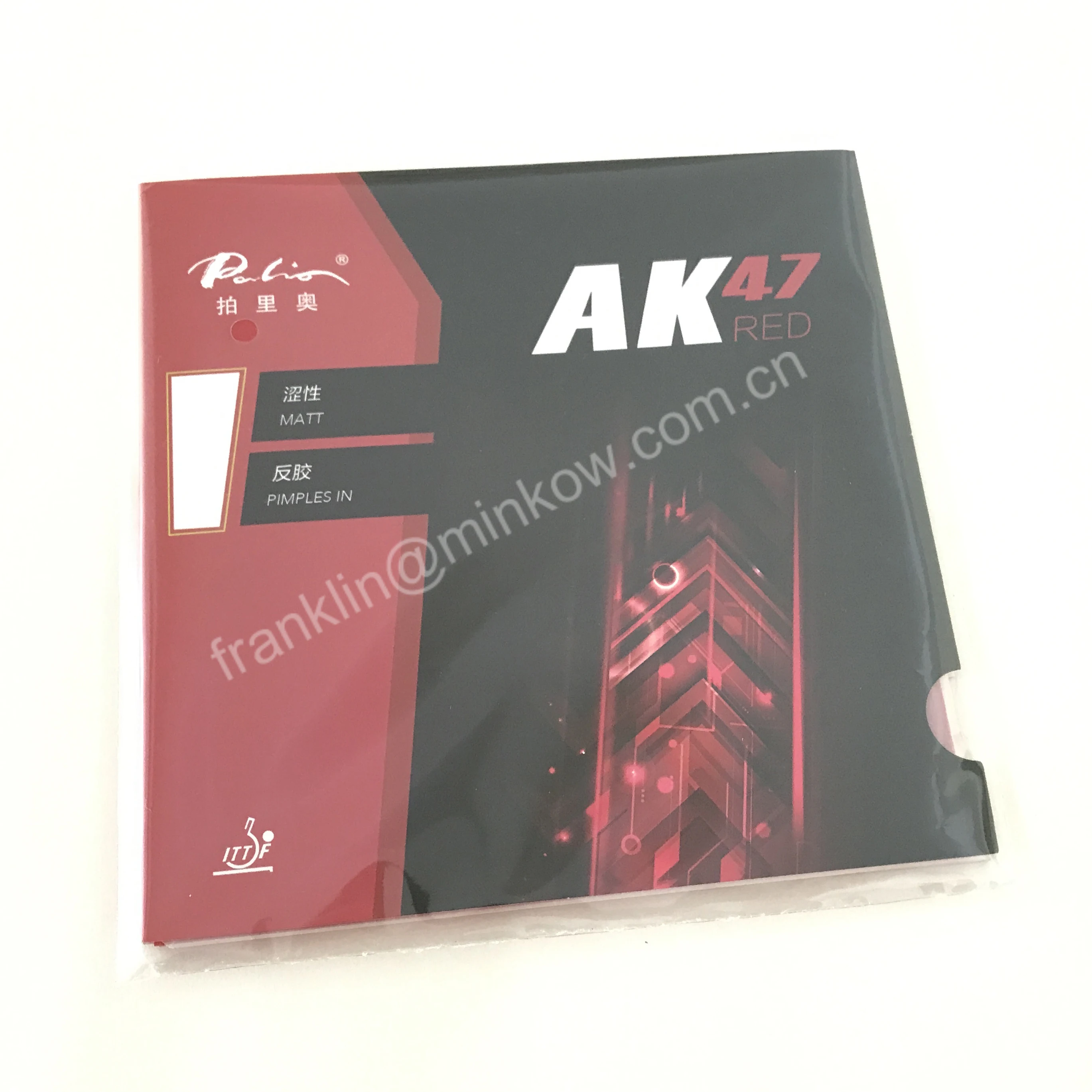 Одобренные ITTF резиновые прыщи PALIO AK47 с красной губкой (твердость 45-47, толщина 2,2 мм)