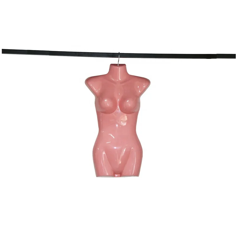 Adult female half-length mannequin with hook and half-hung mannequin props