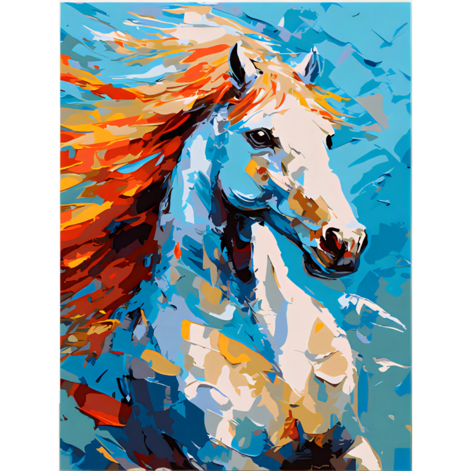 40 * 50 color horse Painting by Numbers DIY hand-painted Painting by Numberkit adult home decoration