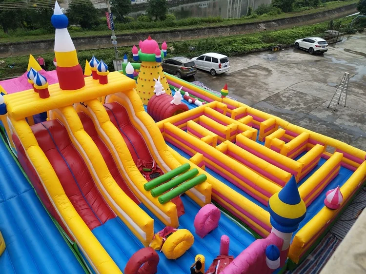 China inflatable maze trampoline / inflatable trampoline playland for children / kids single bungee jumping trampoline for sale