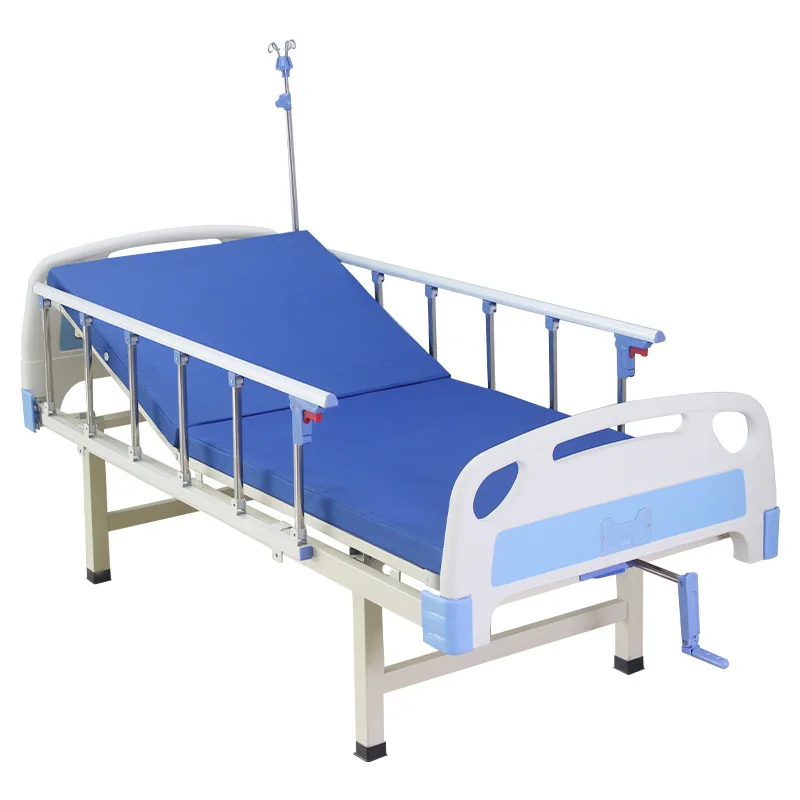 Economical rehabilitation single function adjustable manual hospital bed for home care and medical institutions