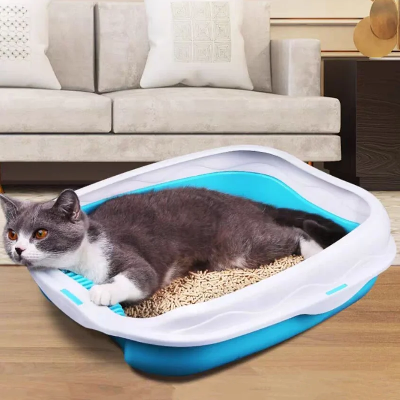 Pet Toilet Box Cat Tray Teddy Anti-Splash Toilette with cat litter shovel Puppy Cat Indoor Home Plastic Sandbox