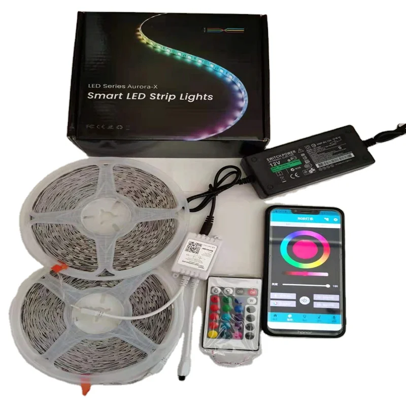 2021 hot selling indoor use 5050 RGB IR /Blue tooth /wifi  led Strip Light RGB Strip Set  For Decoration