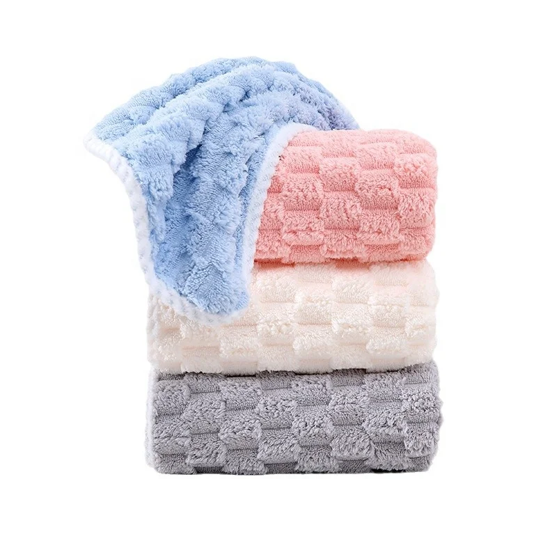 Soft skin friendly coral fleece thickened adult microfiber bath towel set gift coral fleece soft absorbent face towel bath set
