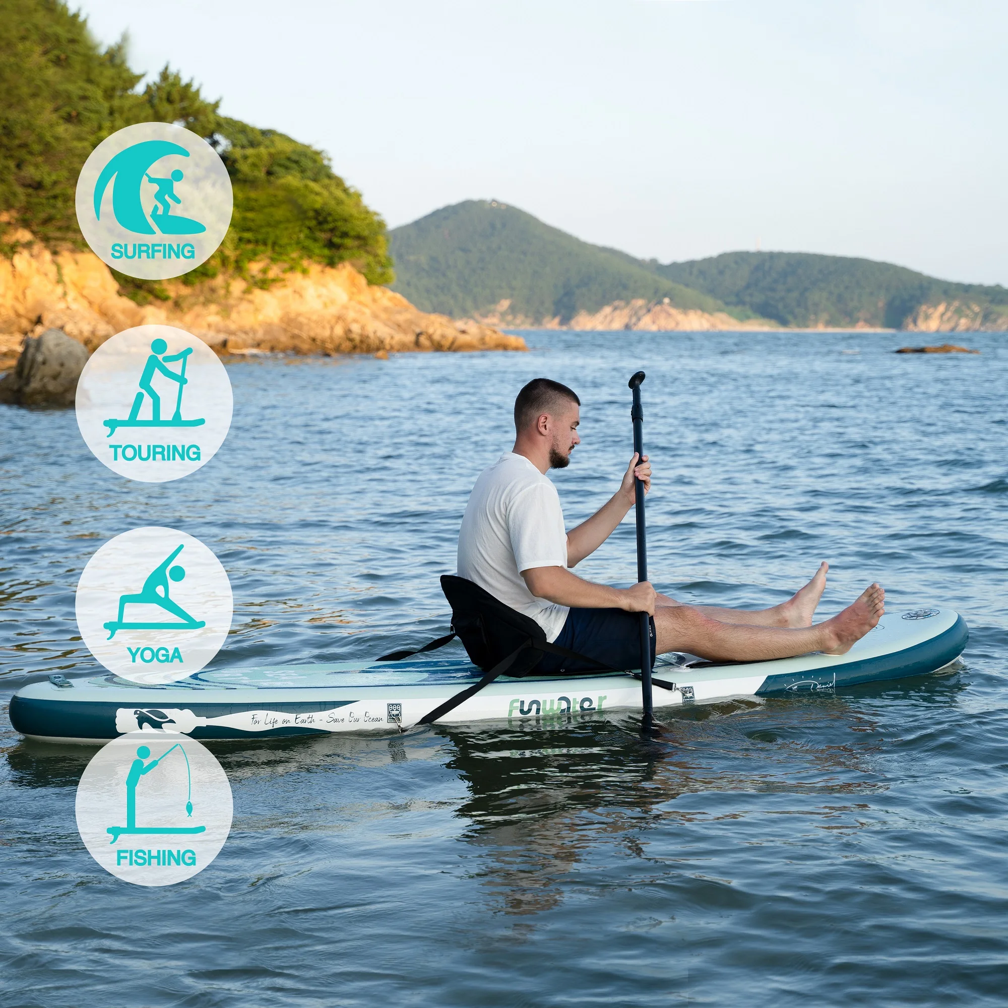 FUNWATER Dropshipping OEM inflatable paddle board sup paddles supboard koi inflatable sup paddleboard gonflable
