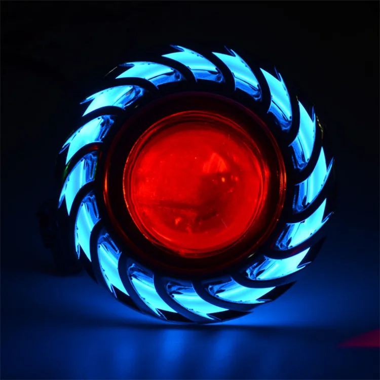 Dual Halo Angel Devil Eye Motorcycle Headlight 12V-85V Moto Projector Lamp Hi/Lo Beam LED Fog Spot Light Motorbike Accessories