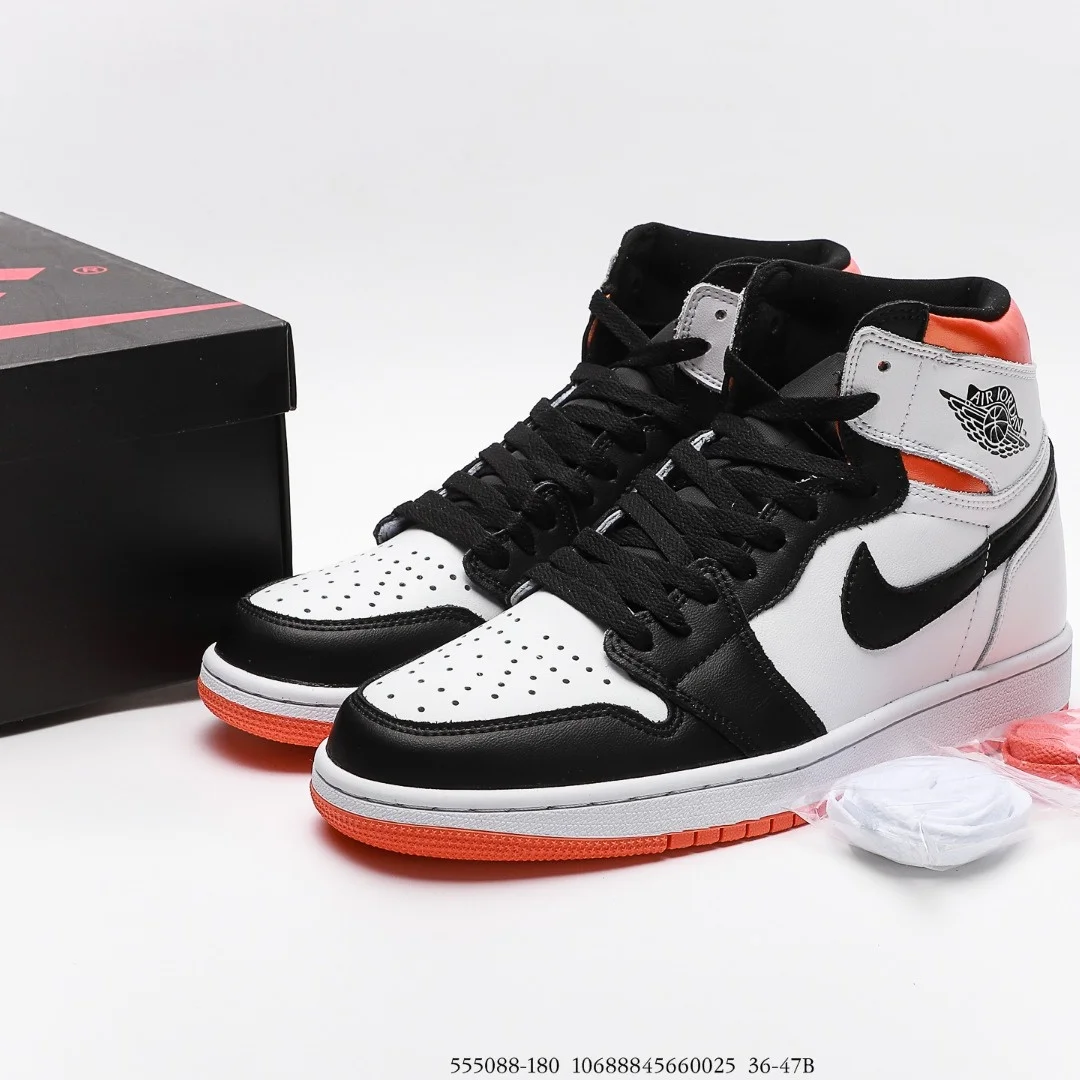 Заводская цена для мужчин и женщин обувь баскетбола Nike Air Jordan 1 ретро высокие электро оранжевые