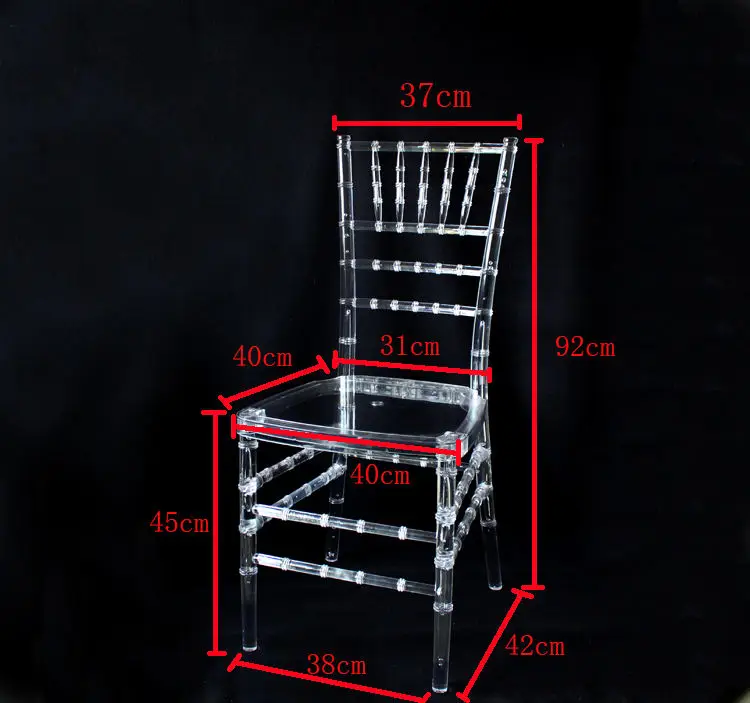 Hot Sale Clear Transparent Resin Chiavari Chair Plastic Crystal Acrylic Wedding Event Chair Wholesale Phoenix Napoleon Chair