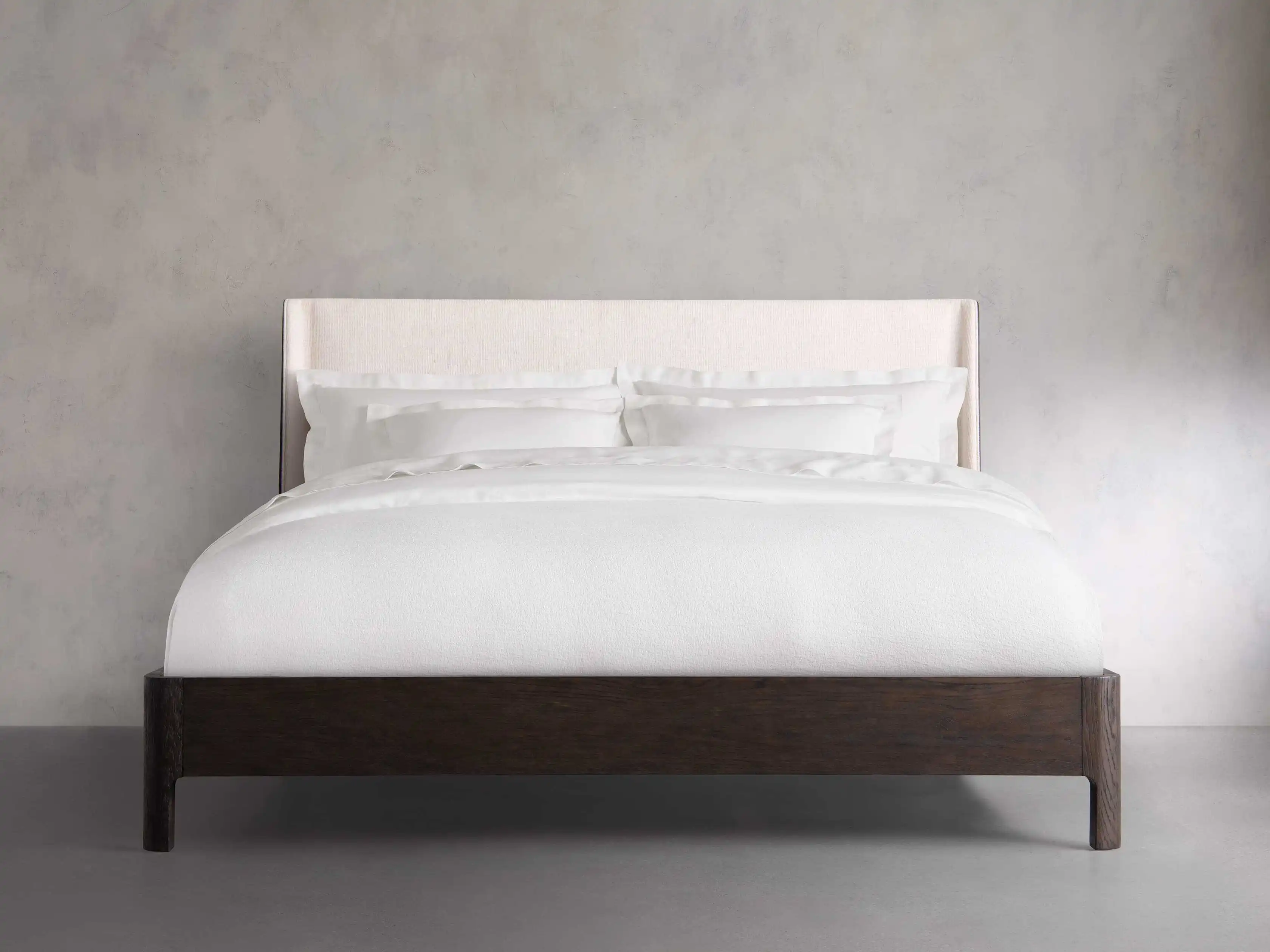 Modern natural wood fabric bedroom comfort furniture fabric deluxe luxury king size bed