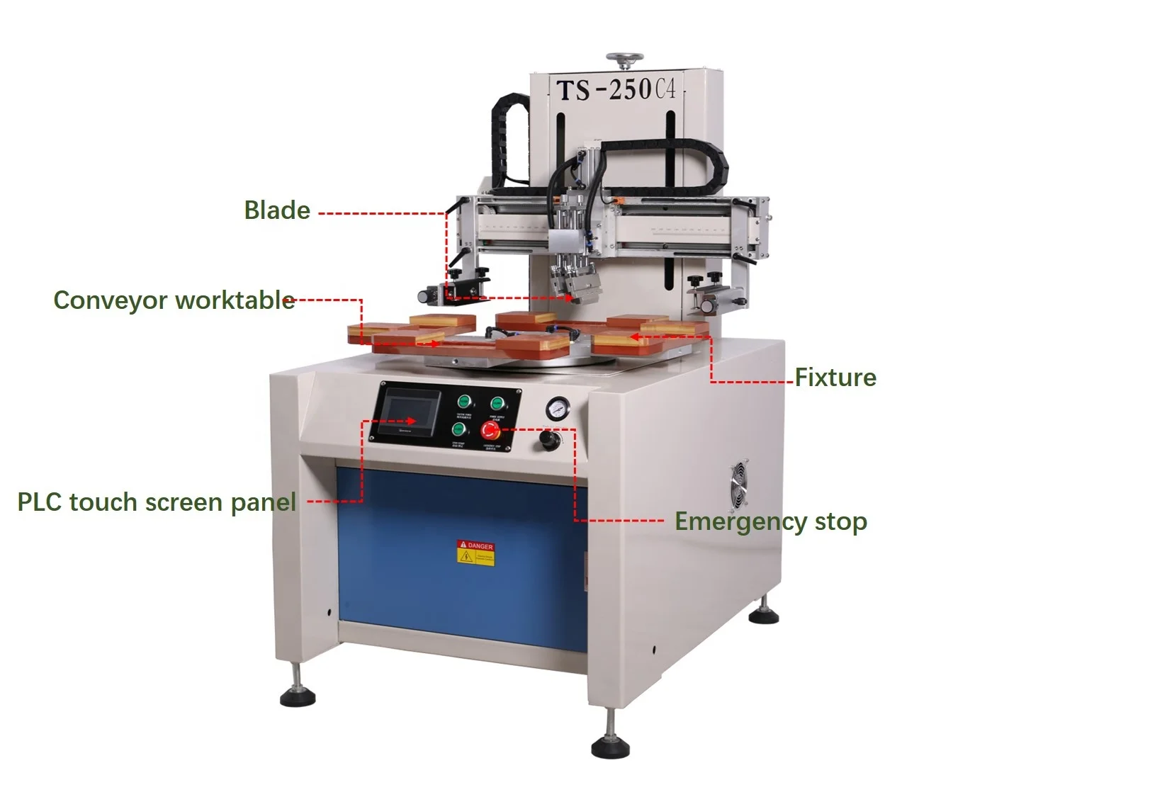 Mini automatic single color flat vertical eyeglass pencil case ruler screen printer print machine