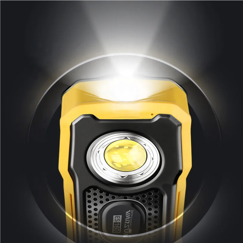 WARSUN ES160 outdoor portable flashlight worklight lamp USB rechargeable led cob inspection work light with Speaker