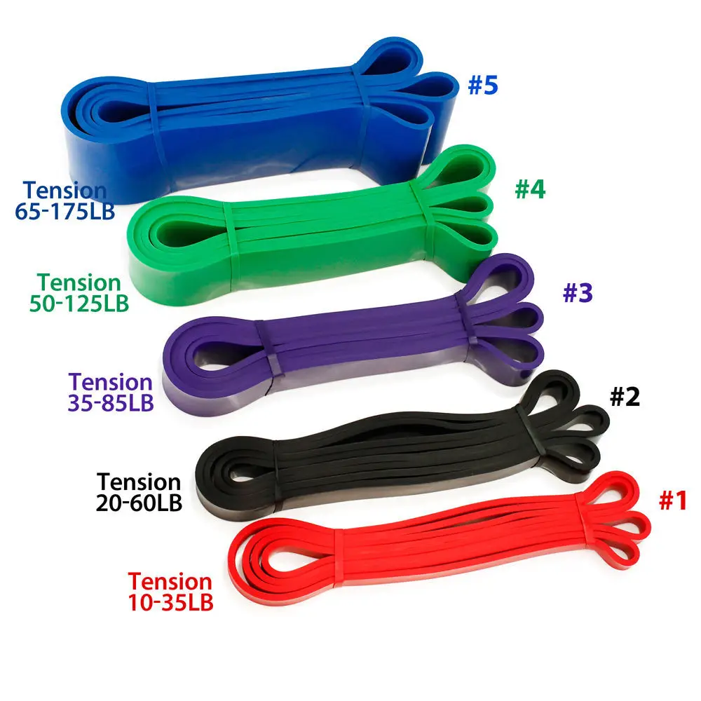 
Custom Natural Latex Pull Up Assist Resistance Band Set 