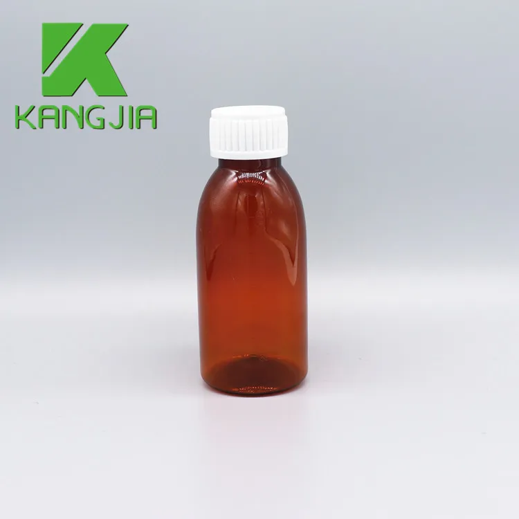 120ml plastic medical bottle syrup liquid amber  bottle with high quality