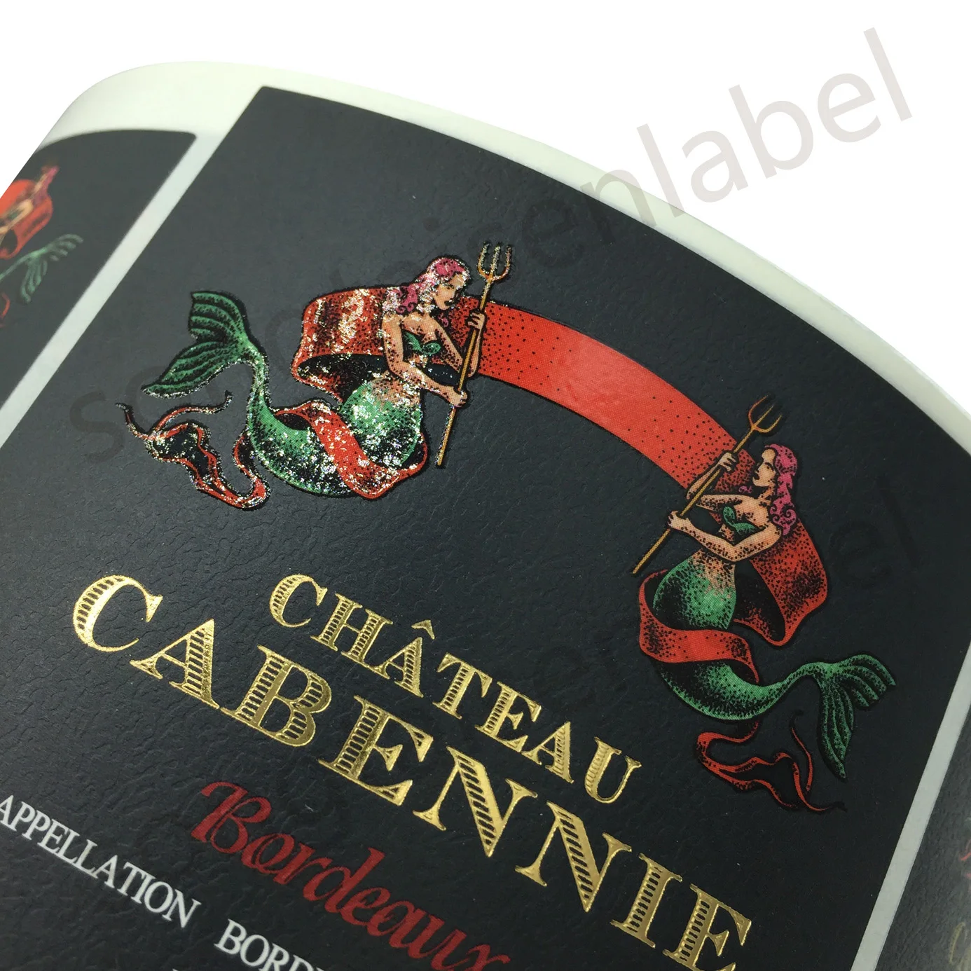 High Quality Bronzing Embossed Crystal Spot UV Wet Strength Texture Paper Roll Wine Labels