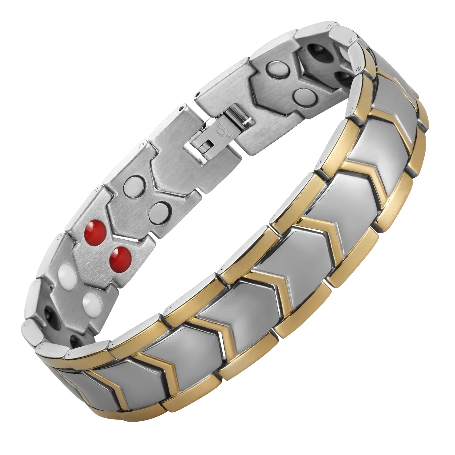 Stainless Steel Best Kinetic Health Negative Ion Magnetic Mens Japan Power Healing Quantum Bio Energy Bracelet