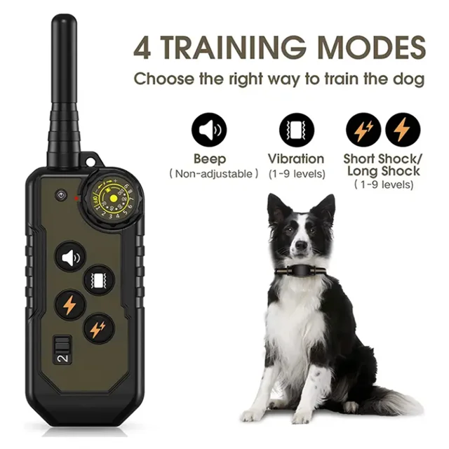 iPetDog Remote Controlled Bark Control Trainer Warning Sound Vibration Electric Shock Buzzer Light Dog Training Equipment