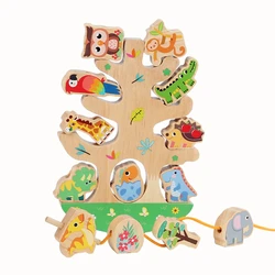 Top Wooden Animals Stacking Toy Animals Stacking Blocks Balance Game Animals Blocks Threading Toys