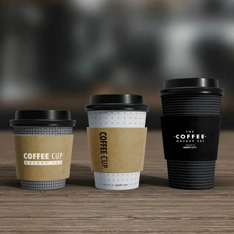 Factory Custom Kraft Paper Disposable Coffee Sleeves Corrugated Hot Cup Sleeves Cup Jackets Holder Coffee Cup Sleeve
