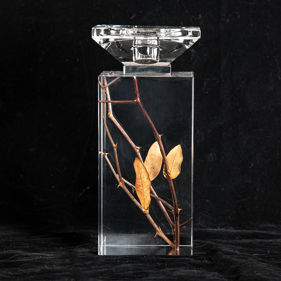 Nberhome French Style Clear 9 Arms Glass Candelabra Wedding Decoration crystal candle holder