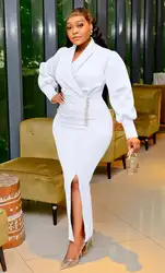 V Neck  Ladies Office Dress New Autumn and Winter Hot Sale Solid Color Casual Dresses Dress for Women Printed