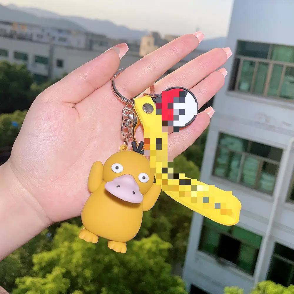 Hot Sale Custom Pokemoned Cartoon Character Kid Pikachu Keyring Key Chain Toy Rubber 3d Soft Anime Pvc Keychain Toys