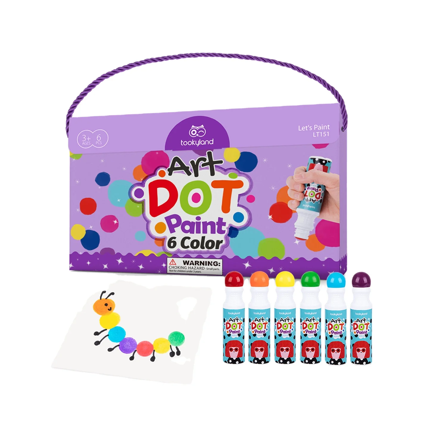 Washable Dot Marker Kids DIY Dab Drawing Non-toxic Dot Paint 12 Colors Arts and Crafts Kit for Kids