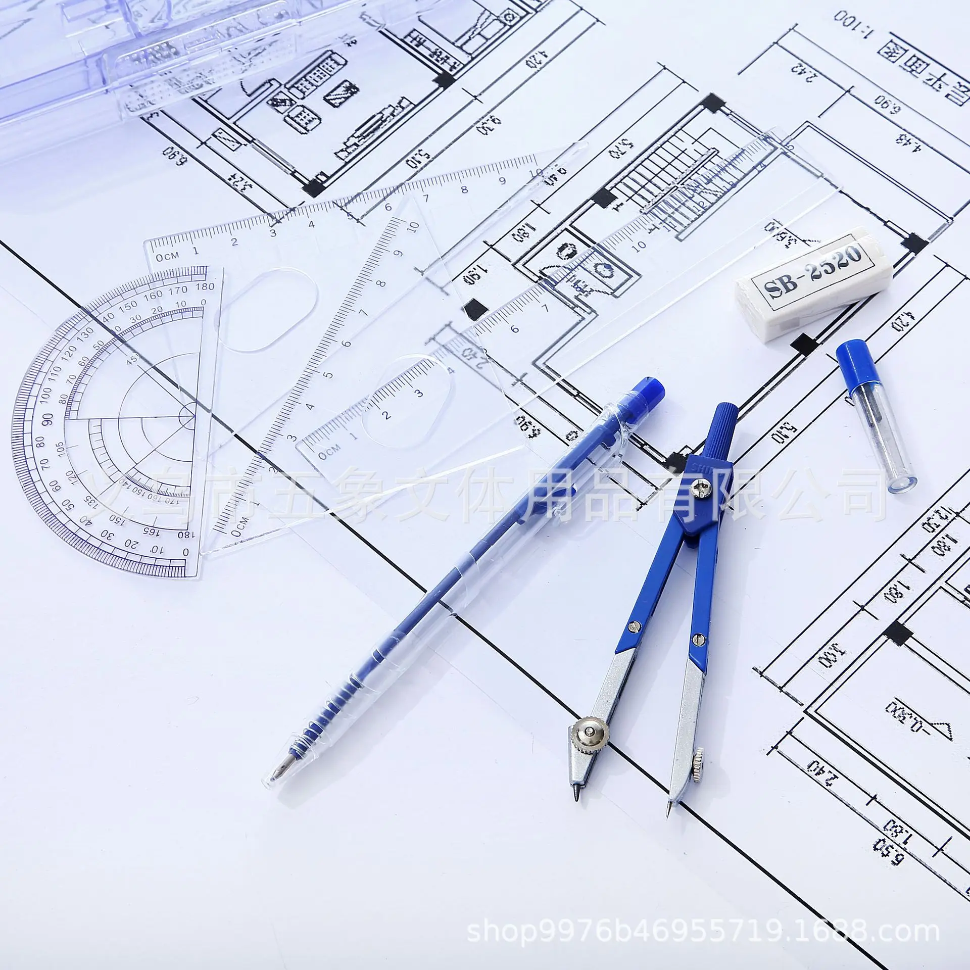 Direct Selling Mathematical Compass Painting Exam Set Geometric Protractor Drawing Ruler Compass Student Stationery
