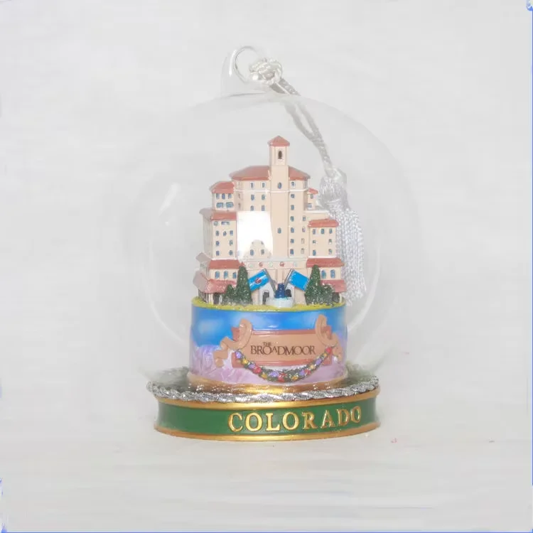 Micro carved urban design resin crafts glass snowball ornaments