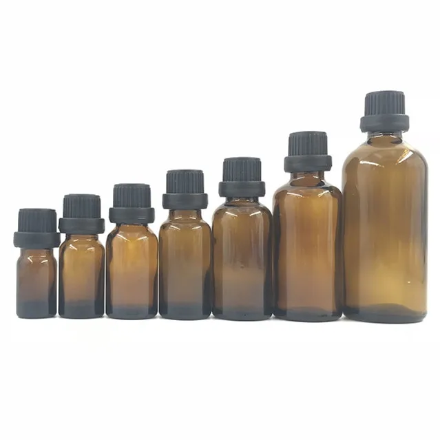5ml 10ml 15ml 20ml 30ml 50ml 100ml amber essential oil glass dropper bottle
