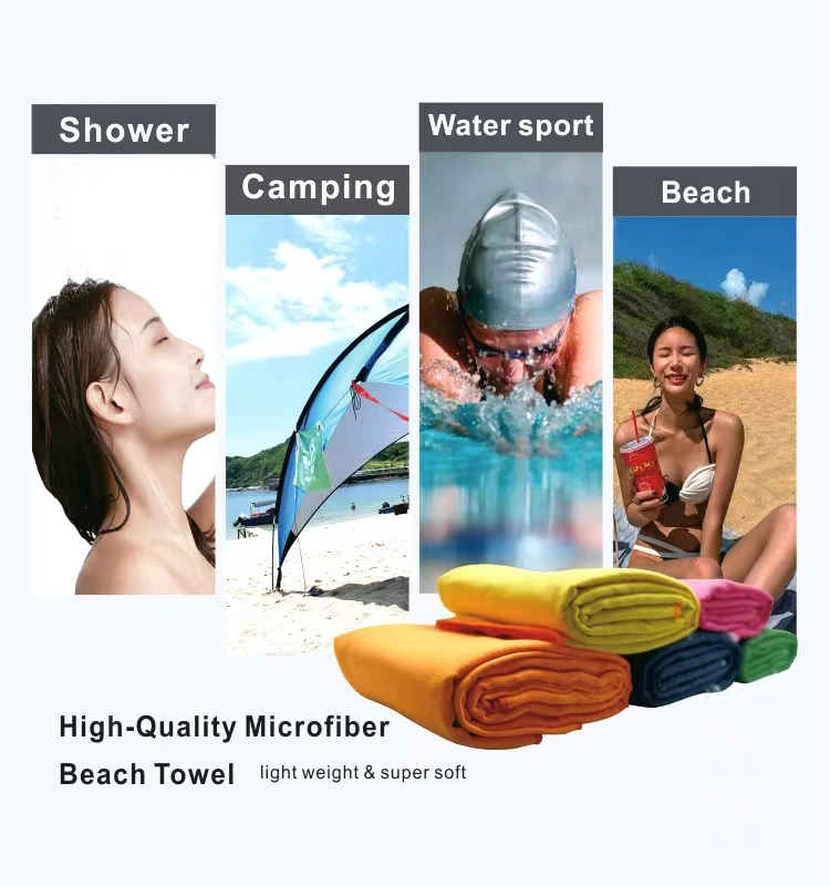 Custom Wholesale Digital Sublimated Printed Logo Striped Sand Free Quick Dry Swimming Pool Microfibre Beach Towel