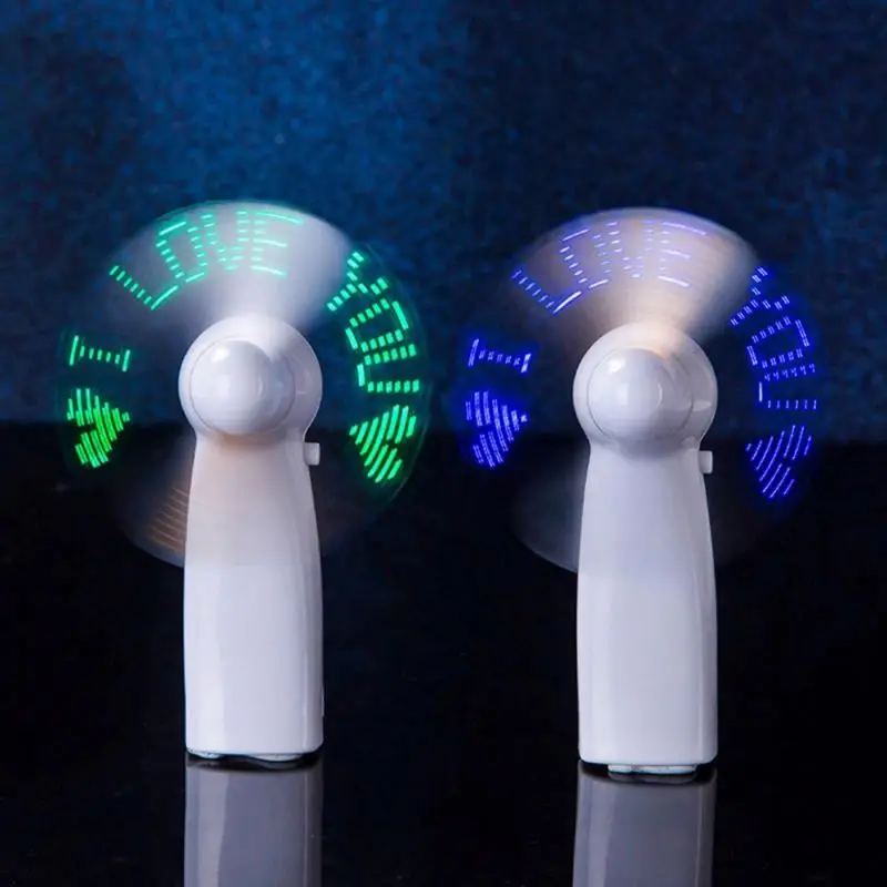 2023 New Summer Ventilation, Fans Custom Preset Handheld Portable Handy LED Custom Message Battery Fan/