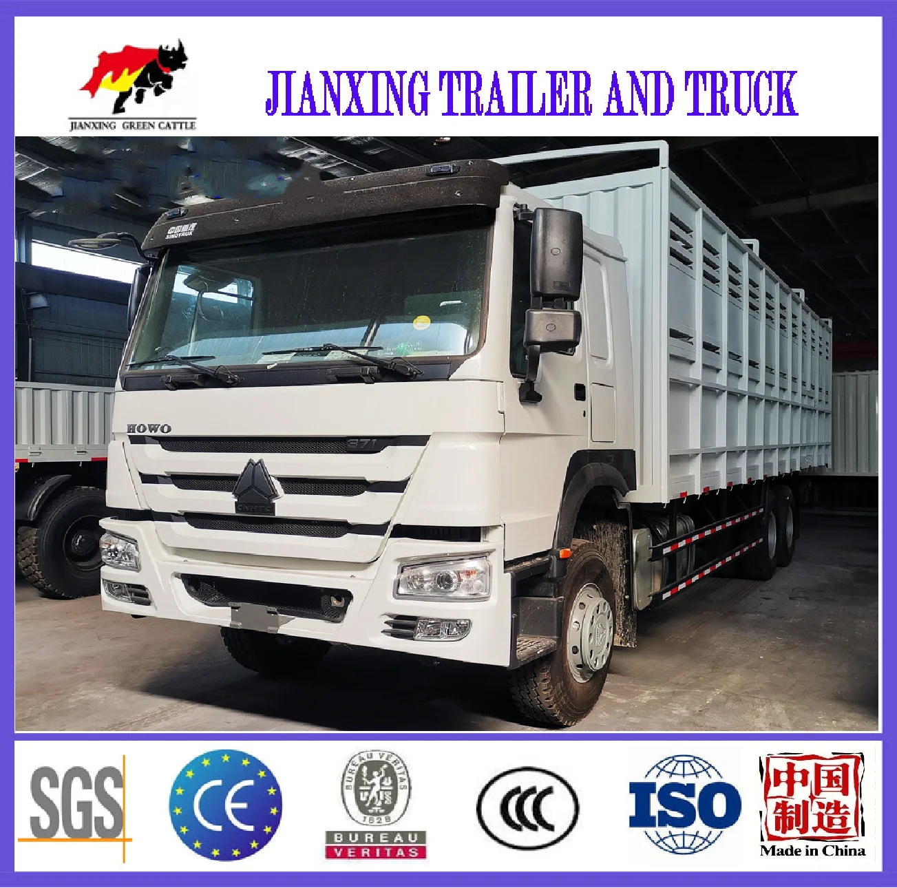New Howo 371hp Truck Cargo Box 30Tons Truck Lorry For Sale