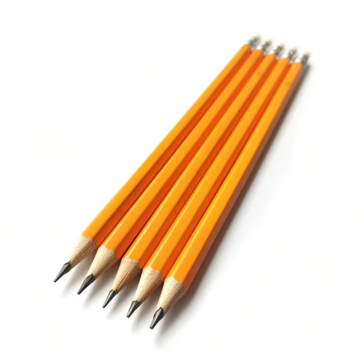 Shenzhen Yellow Colored Body Wood Pencils with Eraser Topper
