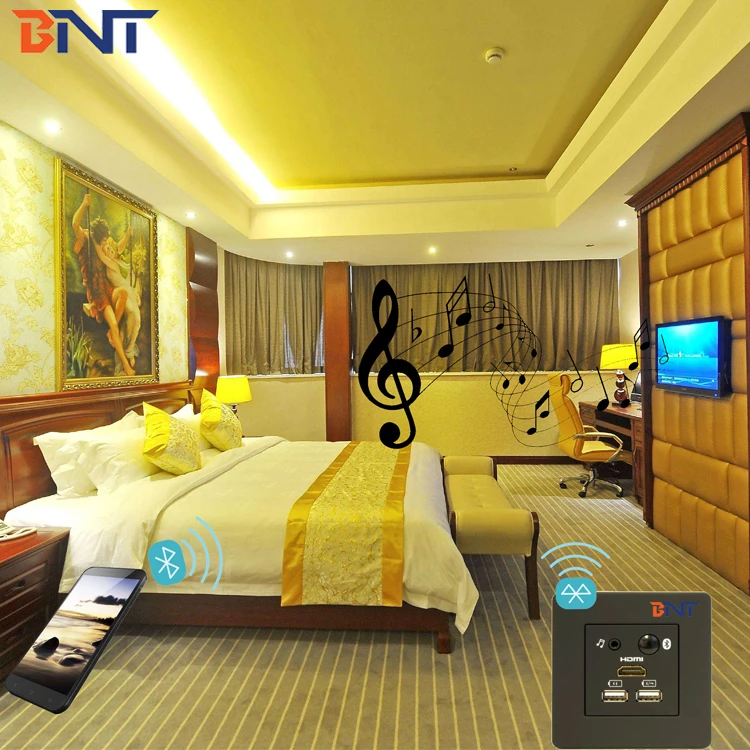 Hotel Room Wall Smart Control Panel / Intelligent Hotel Media Hub Socket