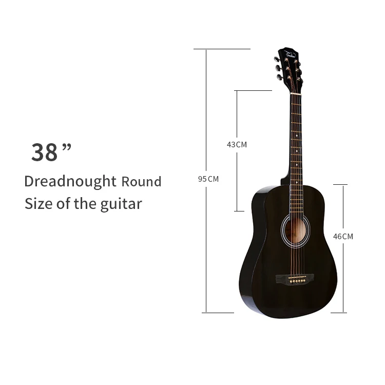 Wholesale Custom Oem Cheap Price Dreadnought guitarra Travel 38 Inch Acoustic Guitar For Sale