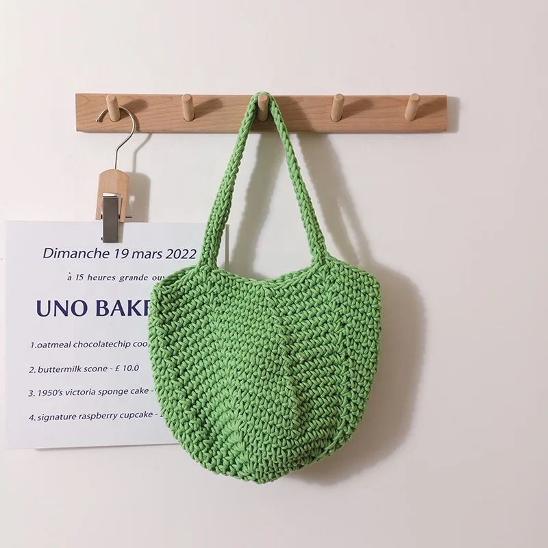 2024 handmade crocheted tote bag with long handle as girl gift box