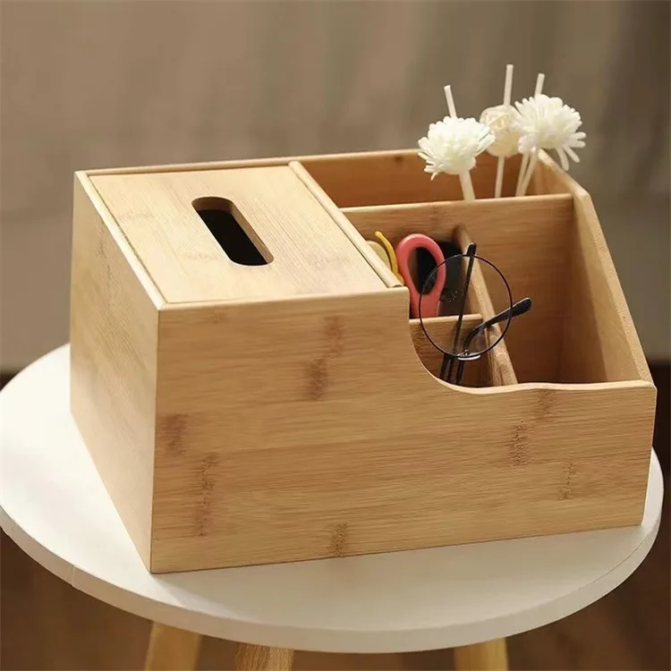 Multi-Functional Chinese Home Living Room Light Luxury Coffee Table Wooden Tissue Paper Box Remote Control Storage Love-Themed